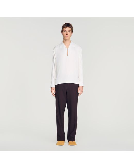 Sandro White Tunic-Effect Shirt for men