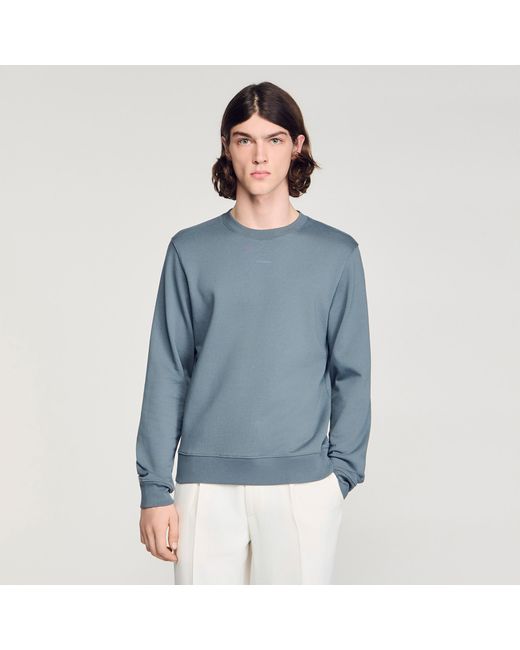 Sandro Blue Logo Sweatshirt for men