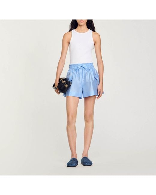Sandro Blue Shorts With Pockets