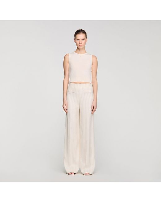 Sandro Natural Striped Trousers