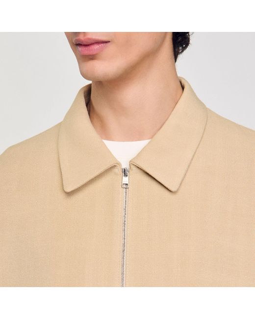 Sandro Natural Zip-Up Jacket for men