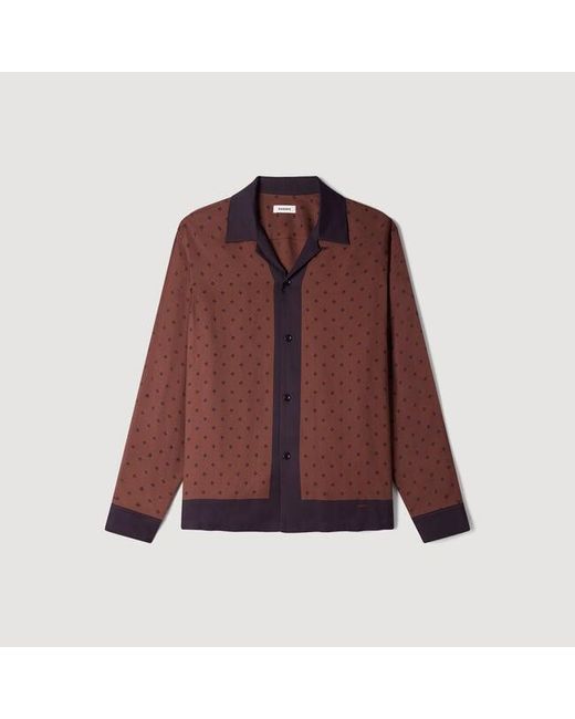 Sandro Red Square Cross Motif Shirt for men