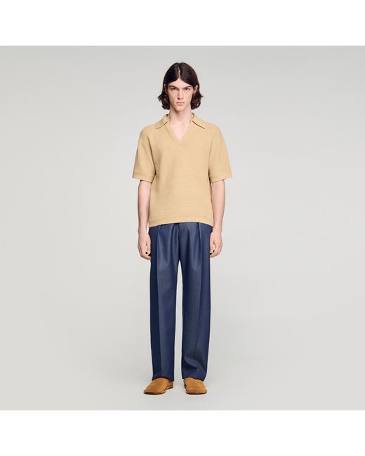 Polo effet jute Sandro pour homme en coloris Blue