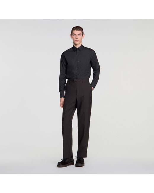 Sandro Black Wool Suit Trousers for men