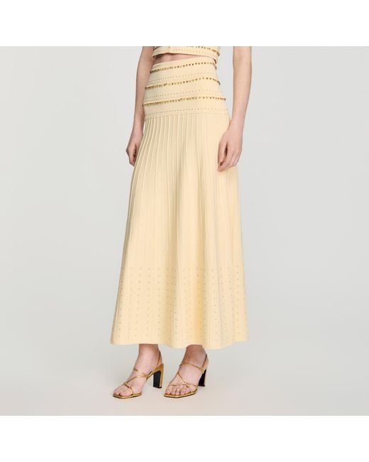 Sandro Natural Maxi Tassel Skirt