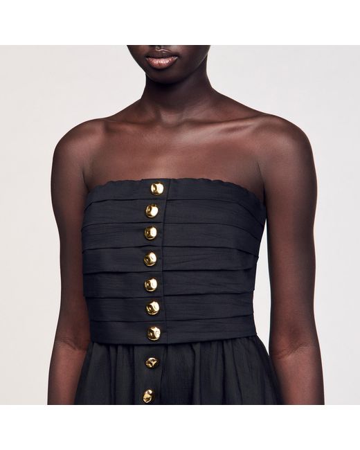Sandro Blue Long Bustier Dress