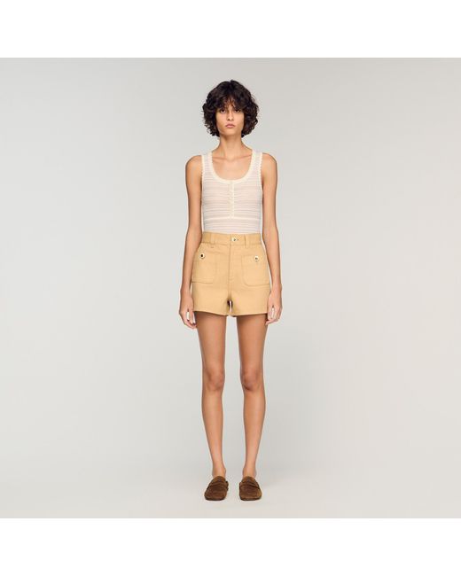 Sandro Natural Denim Shorts