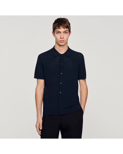 Sandro Blue Openwork Shirt for men