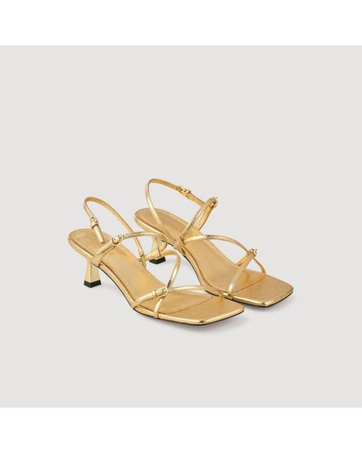 Sandro Metallic Sandals With Straps