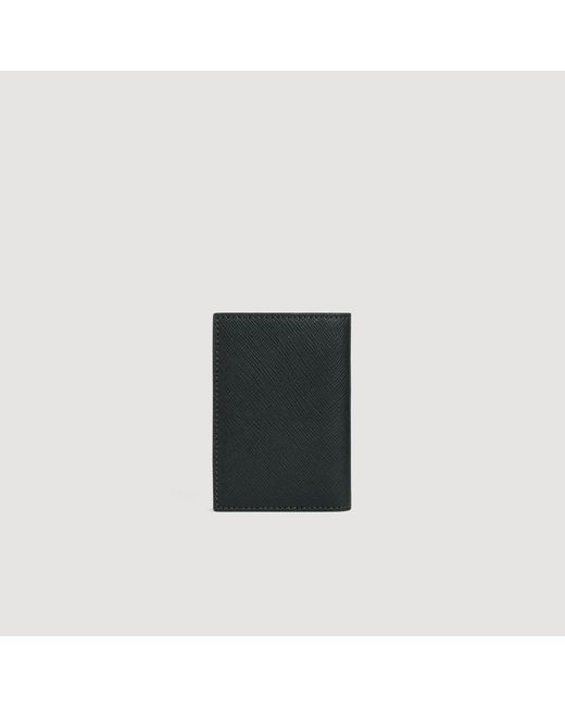 Sandro Black Saffiano Leather Card Holder for men