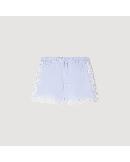 Sandro White Lace Detail Shorts