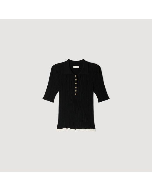 Sandro Blue Knit Polo Shirt