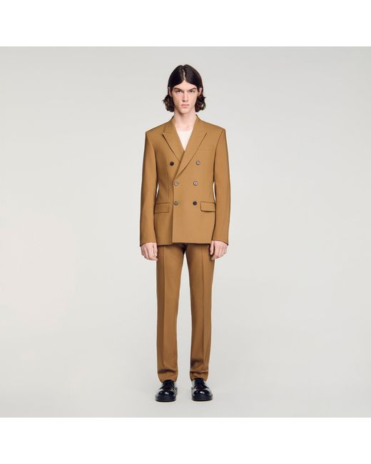 Sandro Natural Wool Suit Trousers for men