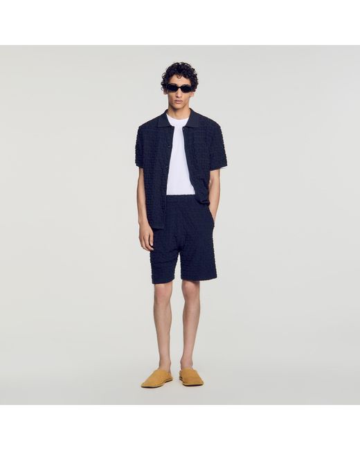 Sandro Blue Terry Cloth Shorts for men