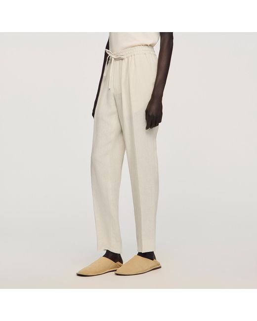 Sandro Natural Elasticated Linen Trousers for men