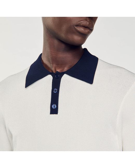 Sandro Blue Two-Tone Polo Shirt for men
