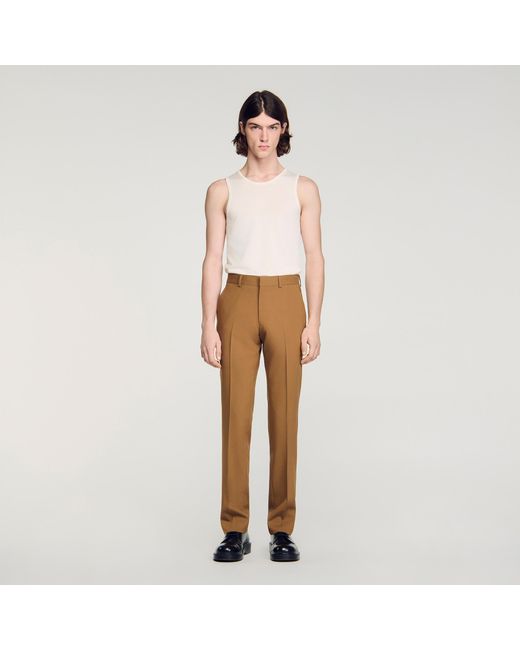 Sandro Natural Wool Suit Trousers for men