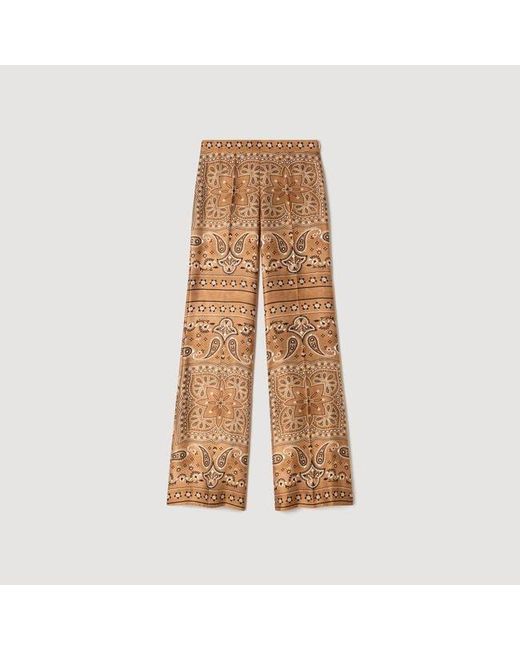 Sandro Multicolor Bandana-Print Floaty Trousers