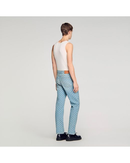 Jean regular square cross Sandro pour homme en coloris Blue