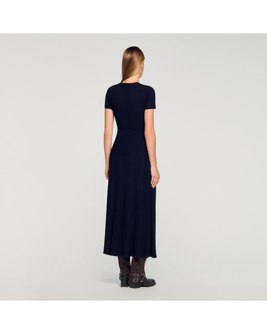 Sandro Blue Knit Maxi Dress