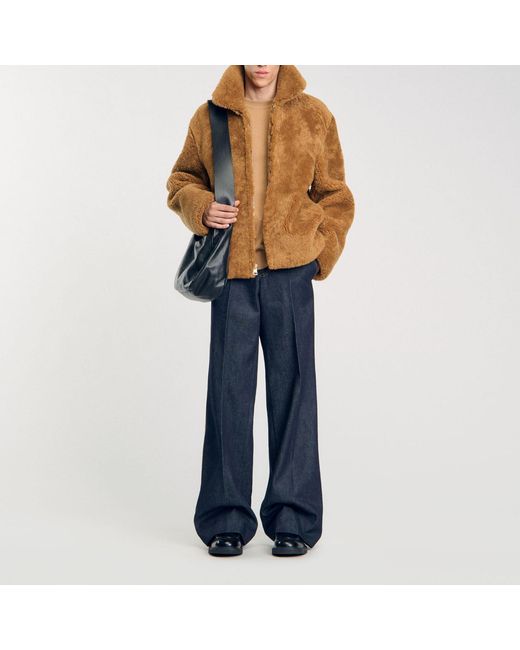 Veste shearling Sandro pour homme en coloris Blue
