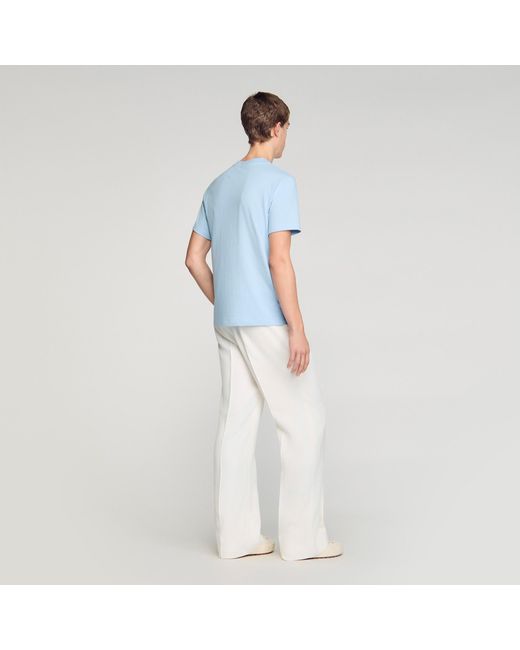 Sandro White T-Shirt With Double S Patch for men