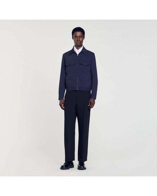 Sandro Blue Zip-Up Jacket for men