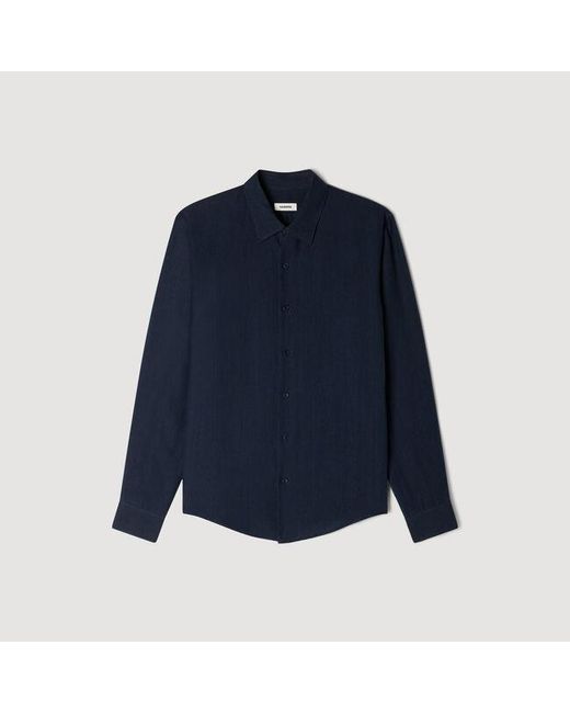 Sandro Blue Linen Shirt for men