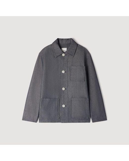 Sandro Black Effect Worker Jacket for men