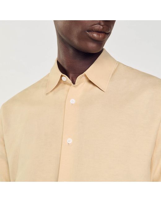 Sandro Blue Cotton And Linen Shirt for men