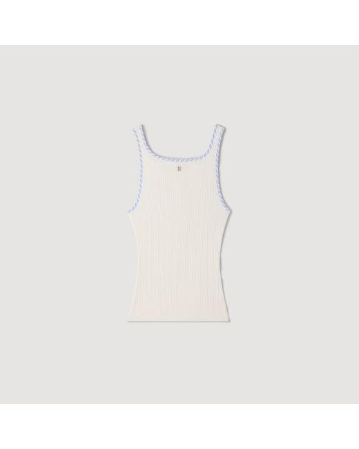 Sandro Blue Ribbed Vest Top