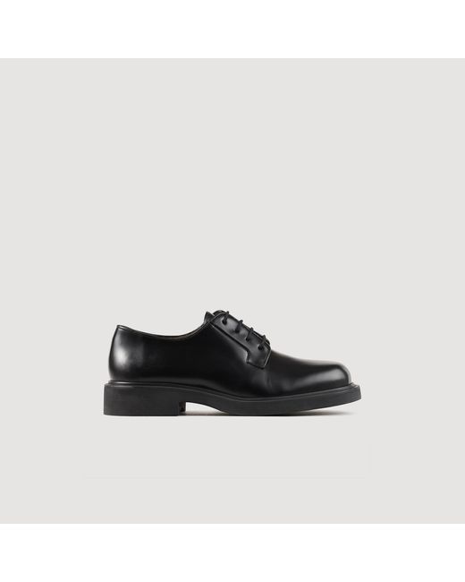 Sandro Black Square-toe Lace-up Leather Derby Shoes for men