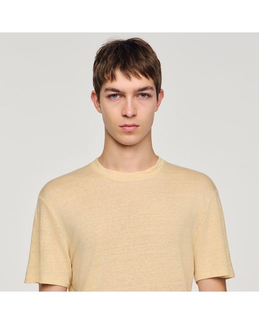 Sandro Natural Linen T-Shirt for men