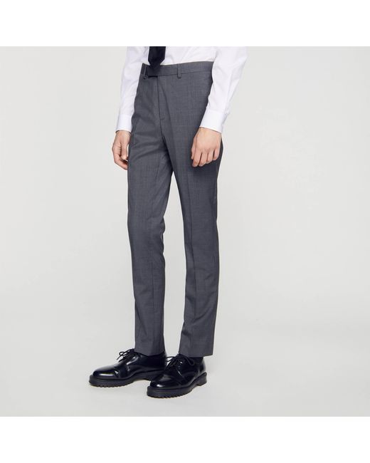 Sandro Blue Wool Suit Trousers for men