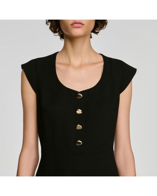Sandro Black Short Button-Up Dress