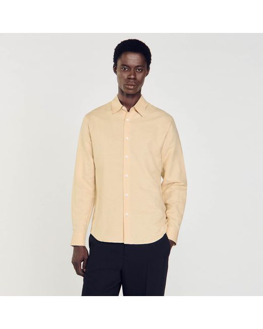 Sandro Blue Cotton And Linen Shirt for men