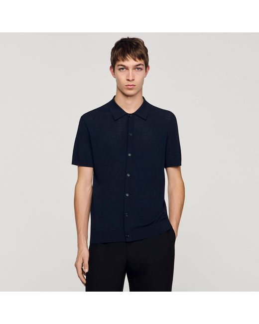 Sandro Blue Openwork Shirt for men