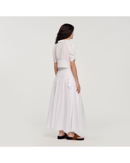 Sandro Pink Ruffled Crop Top