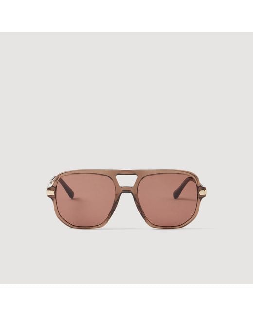 Sandro Pink Lunettes De Soleil Métal Et Acétate