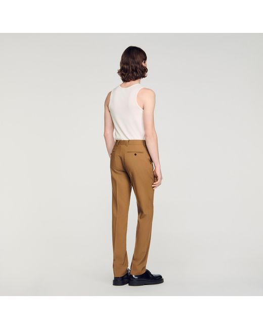 Sandro Natural Wool Suit Trousers for men
