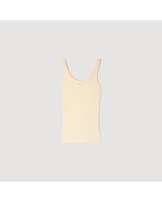 Sandro Blue Ribbed Vest Top