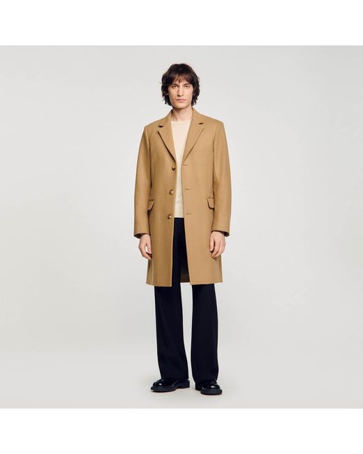 Sandro Natural Wool Broadcloth Coat for men