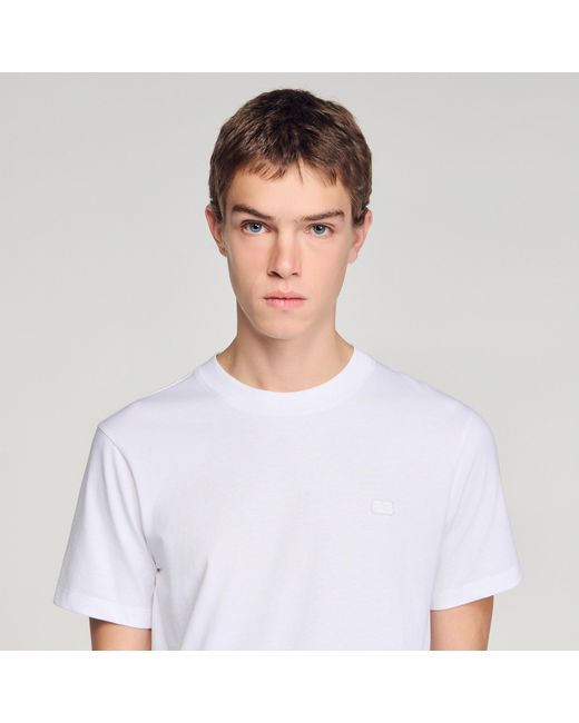 Sandro Blue T-Shirt With Double S Patch for men