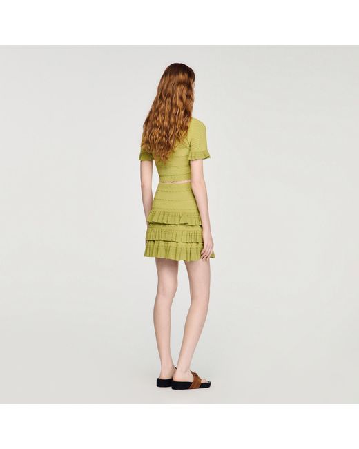 Sandro Yellow Short Ruffled Skirt