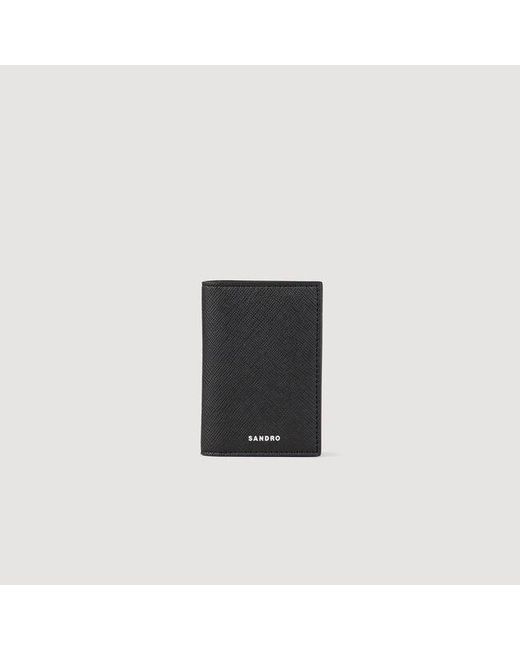 Sandro Black Reconstituted Leather Leather Wallet for men
