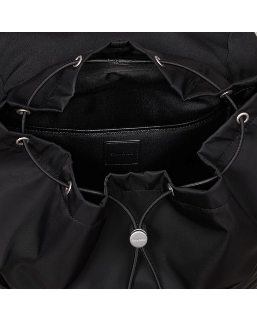 Sandro Black Recycled Leather Backpack for men