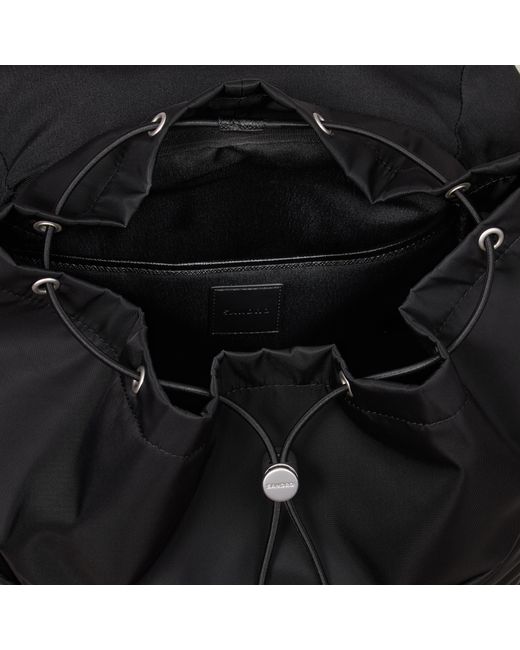 Sandro Black Recycled Leather Backpack for men