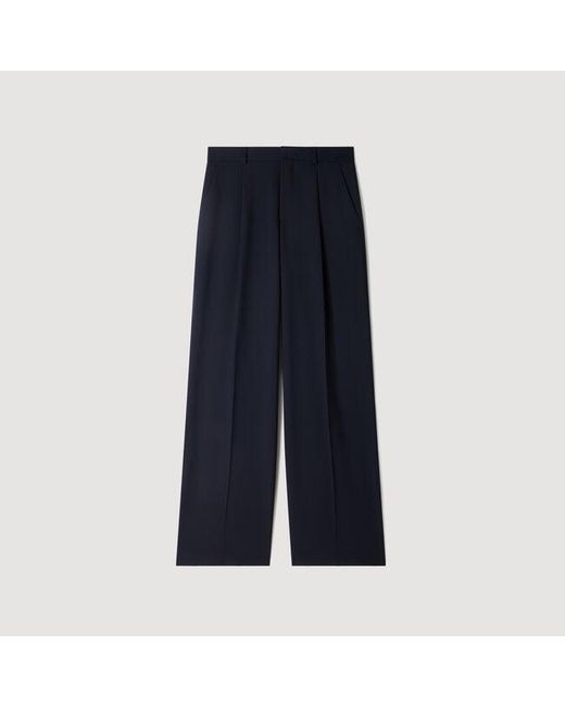 Sandro Blue Wool Suit Trousers for men