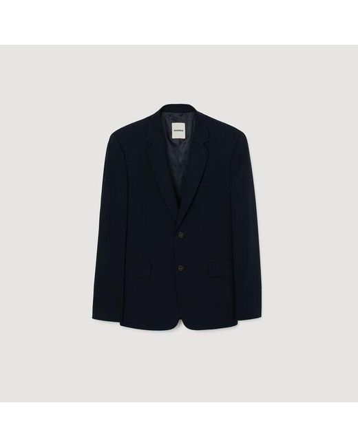 Sandro Blue Wool Suit Jacket for men