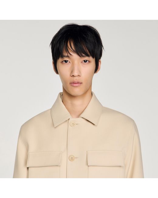 Sandro White Buttoned Overshirt for men
